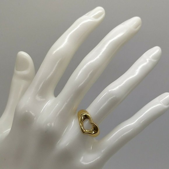 Tiffany & Co. Peretti 18k Yellow Gold Open Heart Ring - Picture 8 of 8